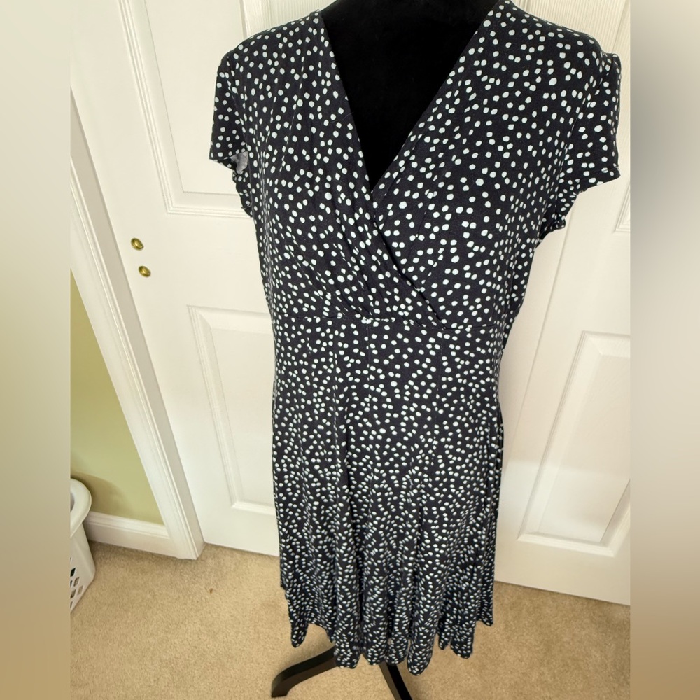 Sade New York Navy Polka Dot Swing Dress Size 16